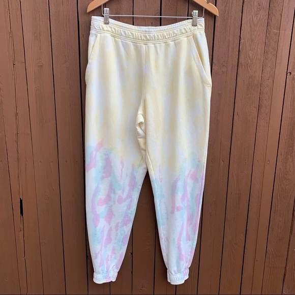 All Saints | NWT Size 10 Pippa Yellow & Lilac Tie Dye Joggers orig $155 - Picture 14 of 16